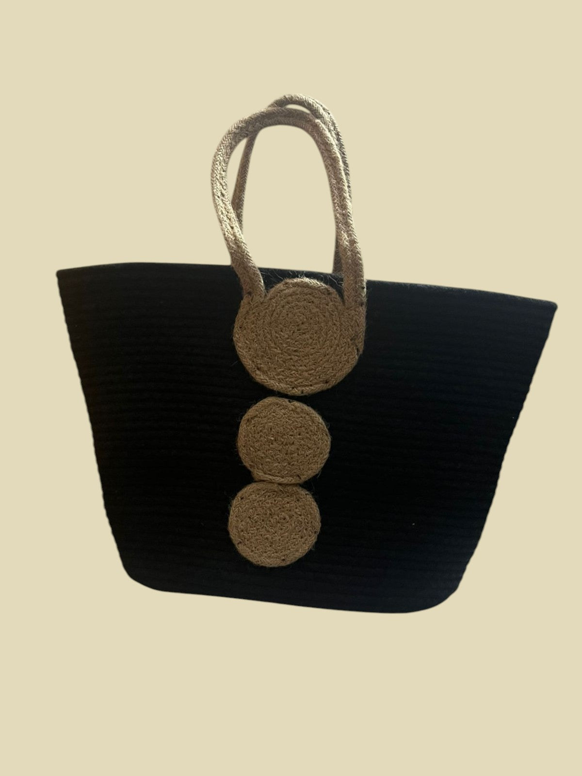 Black Boat Shape Tote Bag