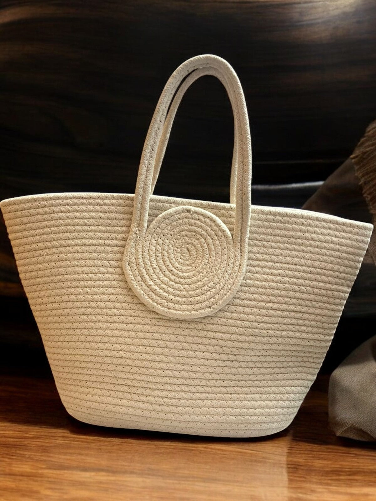 White Boat shape Tote Bag